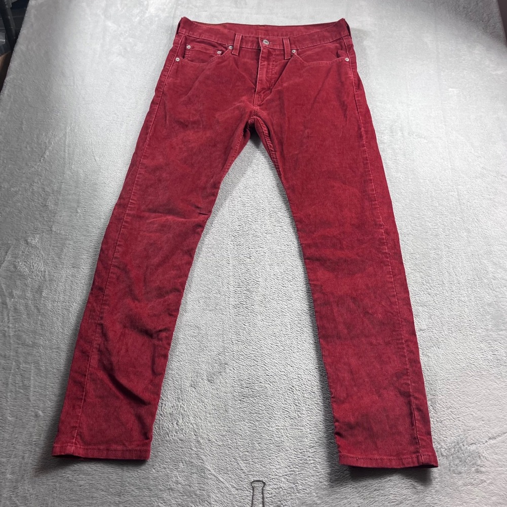 Levis 512 Slim Taper Corduroy Pants Mens 32x32 Red 5 Pocket Cords